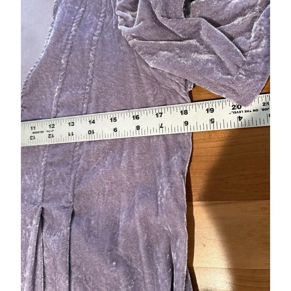Free People Adelle Velvet Boho Tunic Top Violet Medium